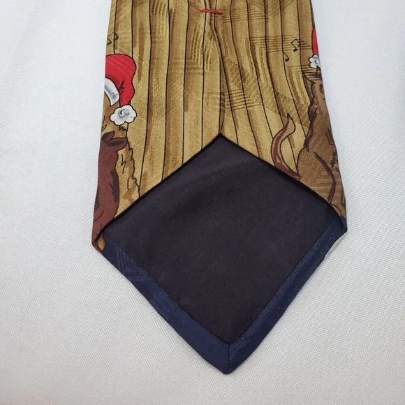 Louis Feraud Christmas Dog Choir Men's  Silk Necktie Christmas Tie made in USA - Picture 7 of 8